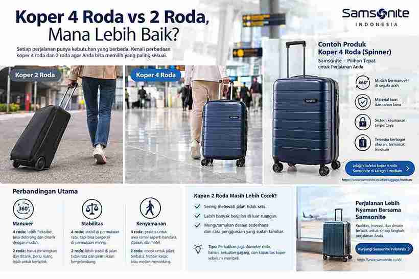 Koper 4 Roda vs 2 Roda, Mana Lebih Baik?